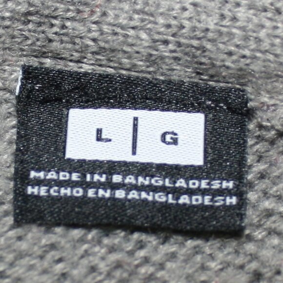 I JEANS BY BUFFALO Cardigan Wool Blend Sweater Fair Isle Striped Grey Mens Large - Picture 6 of 6